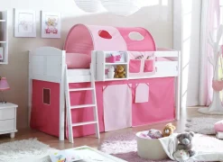 TiCAA Hochbett "Eric" Country Kiefer Weiß Classic