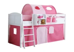 TiCAA Hochbett "Eric" Country Kiefer Weiß Classic