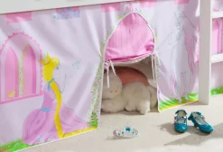 TiCAA Hochbett "Prinzessin Liora" inkl. Zubehör Kiefer weiß