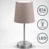 Tischleuchte Stoff, matt-nickel, taupe, 1xE14 exk