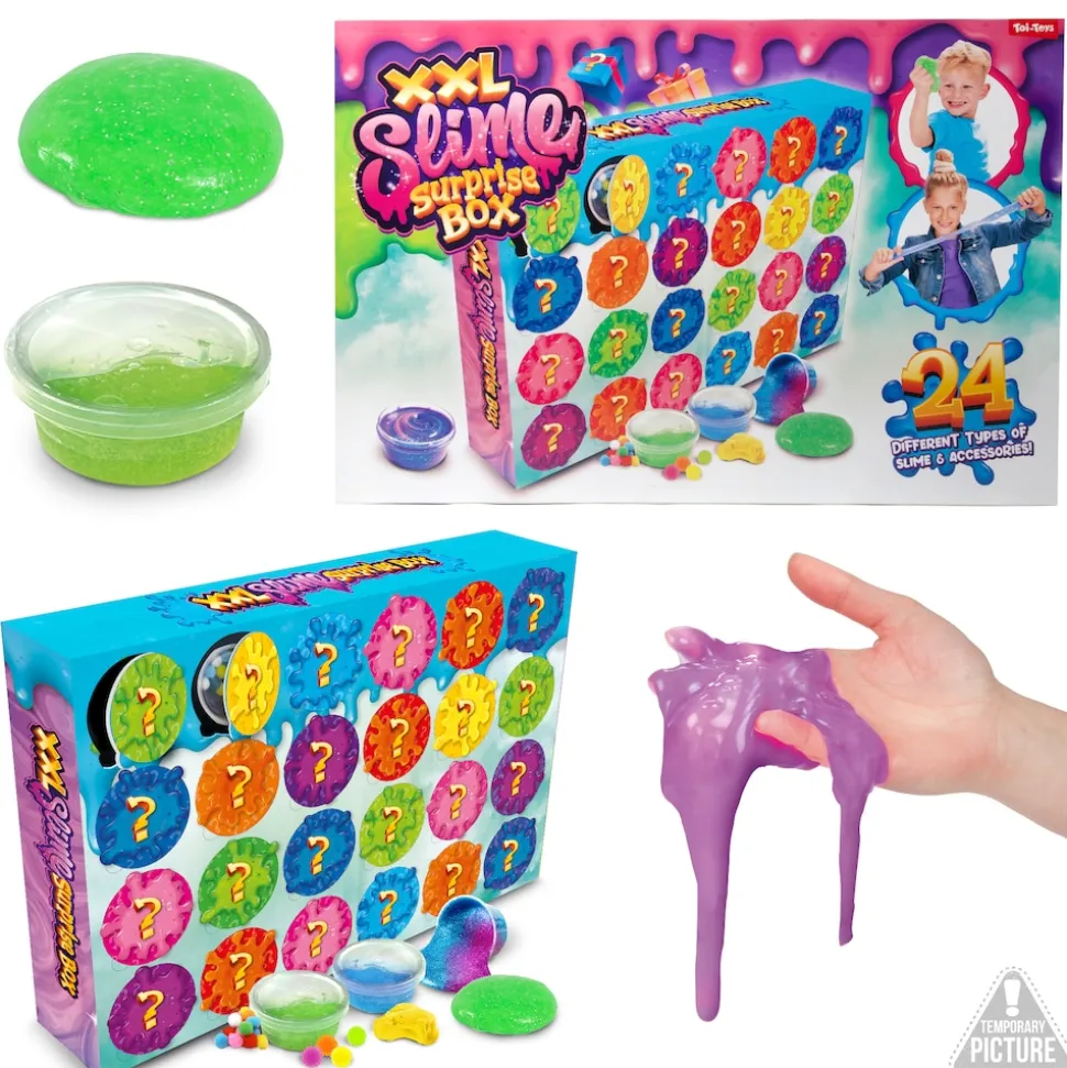 Toi-Toys Adventskalender SLIME Set Surprise Box 24-tlg. Schleim Bastelset ab 5 Jahren