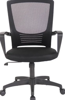 TPFLiving Bürostuhl Kamira mit Netzbezug Schwarz/Schwarz