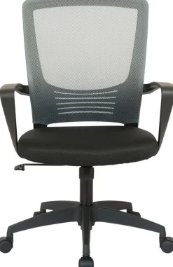 TPFLiving Bürostuhl Kamira mit Netzbezug Schwarz/Schwarz