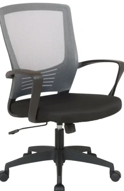 TPFLiving Bürostuhl Kamira mit Netzbezug Schwarz/Schwarz