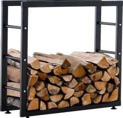 TPFLiving Kaminholzständer Kerry-II 25x100x125 Schwarz