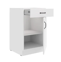 Unterschrank 50 cm Stilo Weiß Küchenzeile Vollauszug Soft-Close Küche Landhaus