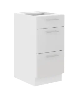 Unterschrank 40 Lara Weiß Hochglanz Küchenzeile Küchenblock Küche Soft-Close