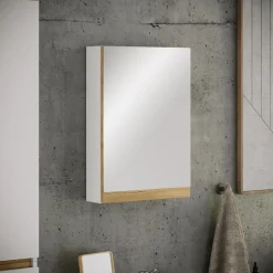 VCM Badschrank - zeitloser Spiegelschrank mit ausreichend Stauraum, Maße ca. H. 58 x B. 40 x T. 13 cm, praktische Aufbewahrungslösung für das Badezimmer, Cosila