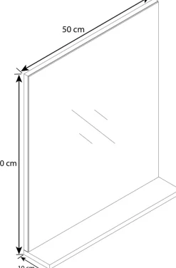 VCM Badspiegel rahmenlos | Hängespiegel mit Ablage | modernes Design | Maße ca. H. 60 x B. 50 x T. 2 cm | Wandspiegel – Landos