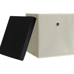 VCM 10er Set Faltbox | Klappbox Stoff Kiste | Faltschachtel | Maße ca. H. 28 x B. 27 x T. 27 cm | Regalbox - Boxas