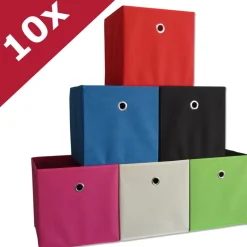 VCM 10er Set Faltbox | Klappbox Stoff Kiste | Faltschachtel | Maße ca. H. 28 x B. 27 x T. 27 cm | Regalbox - Boxas