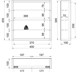 VCM Glasvitrine hängend | Vitrine Glas mit ESG-Sicherheitsglas | Maße ca. H. 40 x B. 40 x T. 10 cm| Hängevitrine Glas | Modern und platzsparend | Glas Vitrinenschrank - Mandosa S