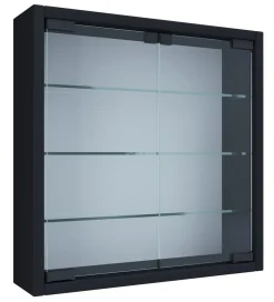 VCM Glasvitrine hängend | Vitrine Glas mit ESG-Sicherheitsglas | Maße ca. H. 40 x B. 40 x T. 10 cm| Hängevitrine Glas | Modern und platzsparend | Glas Vitrinenschrank - Mandosa S