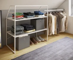 VCM Metall Kleiderschrank |offener Schrank | begehbarer |Dachschrägen Regal | Maße ca. B. 100 x H. 100 x T. 50 cm - Disal