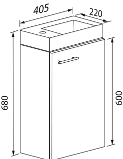 VCM 2-tlg Set | Waschplatz für Gäste WC | Gästebad Toilette | Waschtisch | Badmöbel Badezimmer Set – Slito-BL