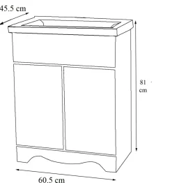 VCM 2-tlg. Waschplatz | Waschtisch Breite 60 cm | Badmöbel Set mit Landhaus Styl | Waschbecken aus Keramik | Landhaus Casalo L