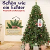 VESKA Weihnachtsbaum künstlich 180cm - mit Holzständer, Nordmanntanne, Künstlicher Tannenbaum, Naturgetreu, dichte Zweige ohne LED