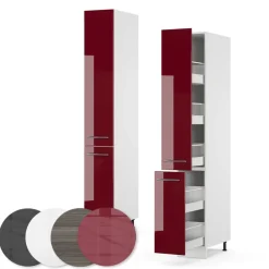 Vicco Apothekerhochschrank 30 cm Anthrazit Hochglanz Küchenschrank Hochschrank Küchenzeile Fame-Line
