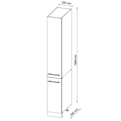 Vicco Apothekerhochschrank 30 cm Anthrazit Hochglanz Küchenschrank Hochschrank Küchenzeile Fame-Line