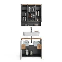 Vicco Badmöbel Set Badezimmermöbel Eden Spiegelschrank + Waschtischunterschrank