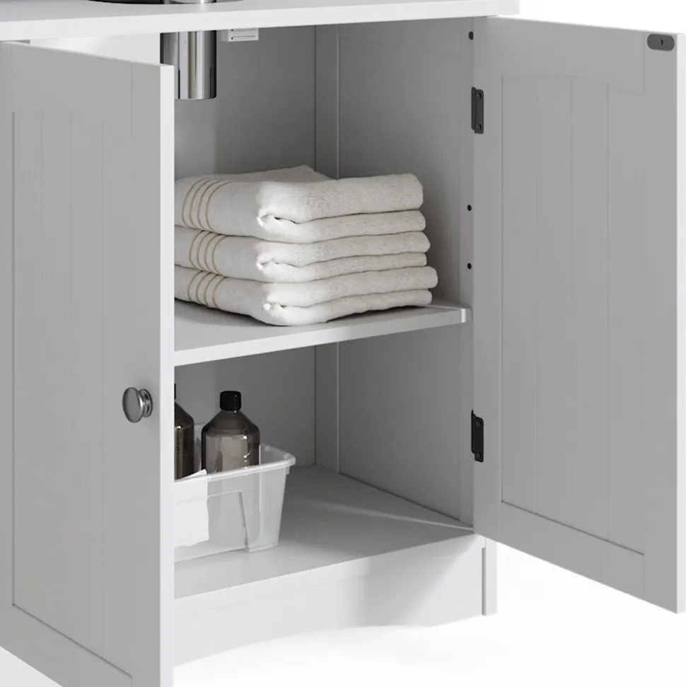 Vicco 3er Badmöbel Set Bianco Spiegelschrank Waschtischunterschrank Badschrank Badezimmermöbel Set im Landhausstil