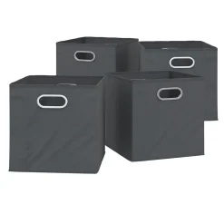 VICCO 4er Set Faltbox 30x30 cm anthrazit Faltkiste Aufbewahrungsbox Regalbox