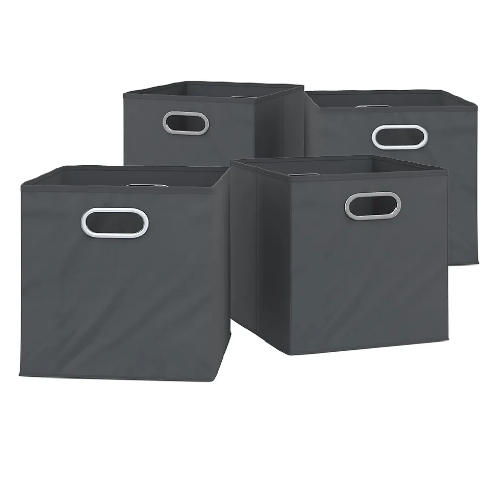 VICCO 4er Set Faltbox 30x30 cm anthrazit Faltkiste Aufbewahrungsbox Regalbox