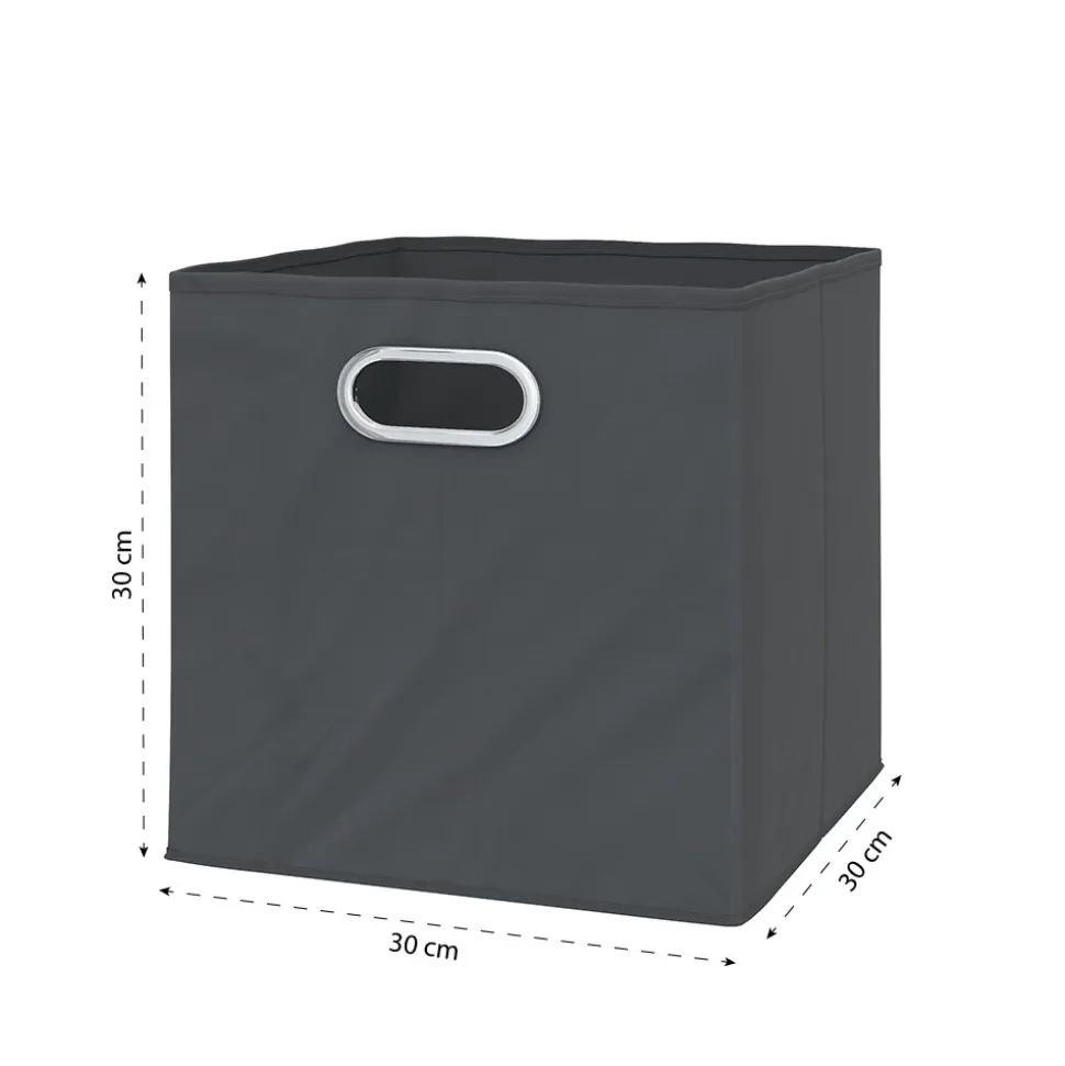 VICCO 4er Set Faltbox 30x30 cm anthrazit Faltkiste Aufbewahrungsbox Regalbox
