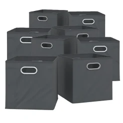 VICCO 8er Set Faltbox 30x30 cm anthrazit Faltkiste Aufbewahrungsbox Regalbox