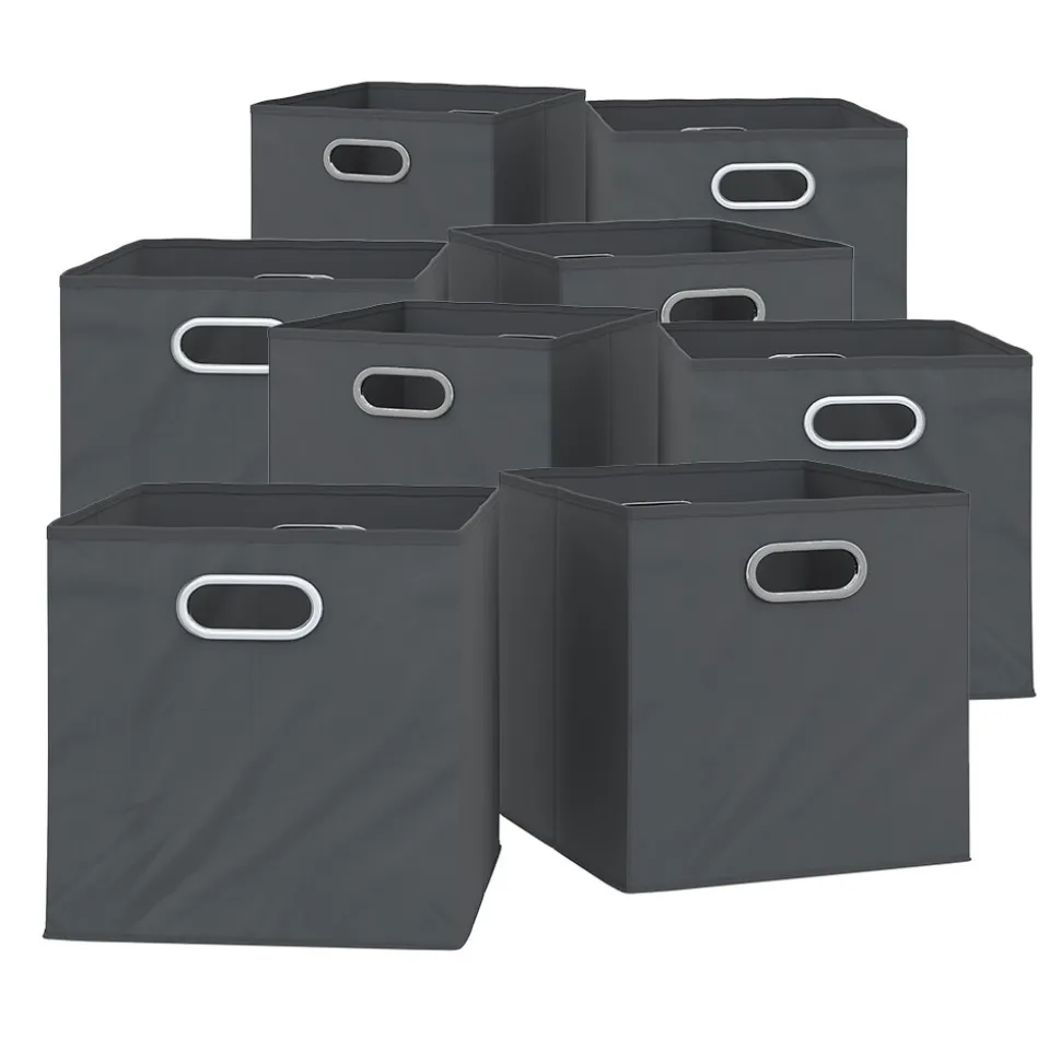 VICCO 8er Set Faltbox 30x30 cm anthrazit Faltkiste Aufbewahrungsbox Regalbox