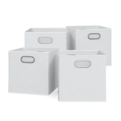 VICCO 4er Set Faltbox 30x30 cm weiß Faltkiste Aufbewahrungsbox Regalbox Box