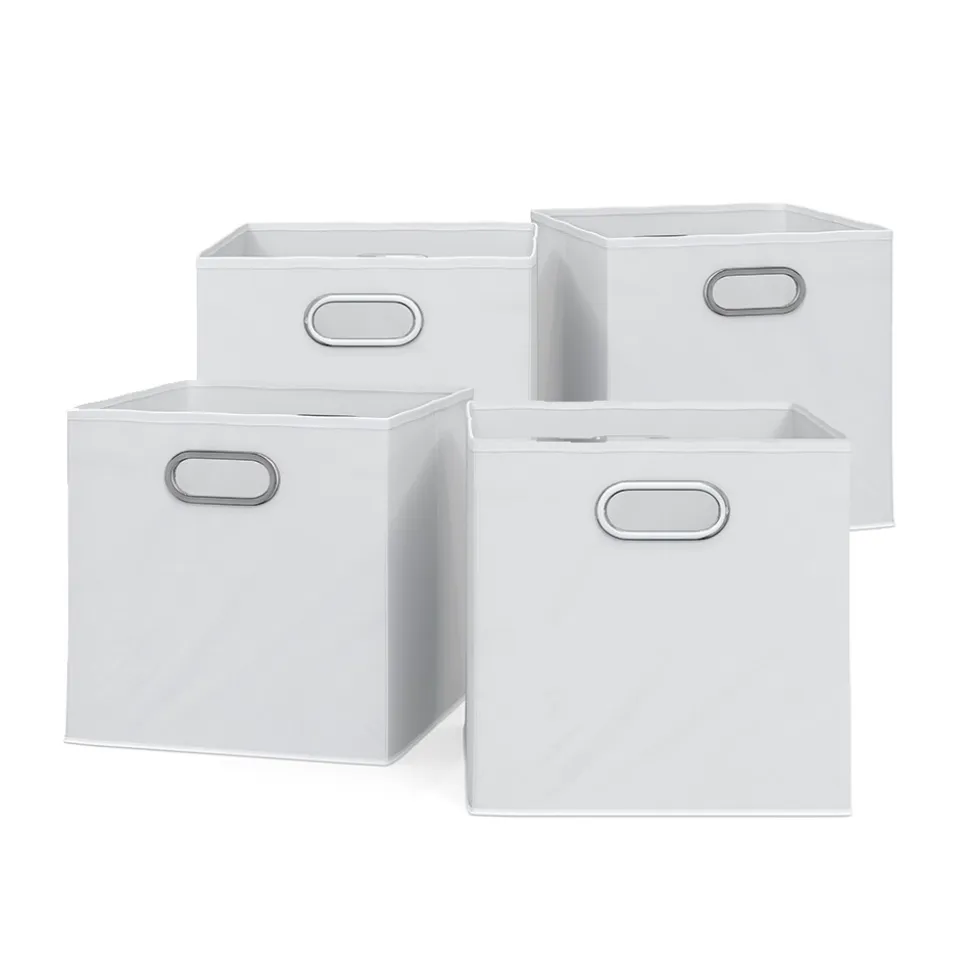 VICCO 4er Set Faltbox 30x30 cm weiß Faltkiste Aufbewahrungsbox Regalbox Box