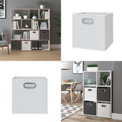 VICCO 4er Set Faltbox 30x30 cm weiß Faltkiste Aufbewahrungsbox Regalbox Box