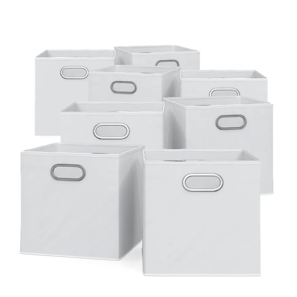 VICCO 8er Set Faltbox 30x30 cm weiß Faltkiste Aufbewahrungsbox Regalbox Box
