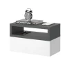 Vicco 2er Set Nachttische Urbano, 45x28cm, Weiß Anthrazit, Kommode mit Schublade