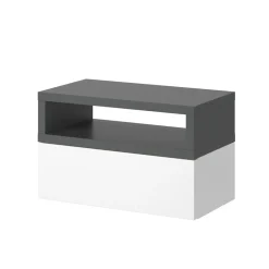 Vicco 2er Set Nachttische Urbano, 45x28cm, Weiß Anthrazit, Kommode mit Schublade