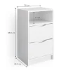 Vicco 2er Set Nachttisch Ruben weiß Nachtkommode Nachtschrank für Boxspringbett