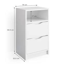 Vicco 2er Set Nachttisch Ruben weiß Nachtkommode Nachtschrank für Boxspringbett