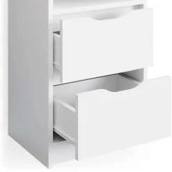 Vicco 2er Set Nachttisch Ruben weiß Nachtkommode Nachtschrank für Boxspringbett