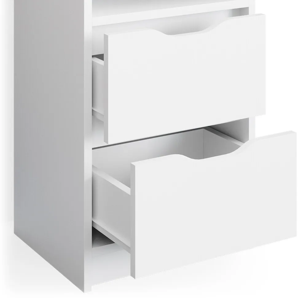 Vicco 2er Set Nachttisch Ruben weiß Nachtkommode Nachtschrank für Boxspringbett