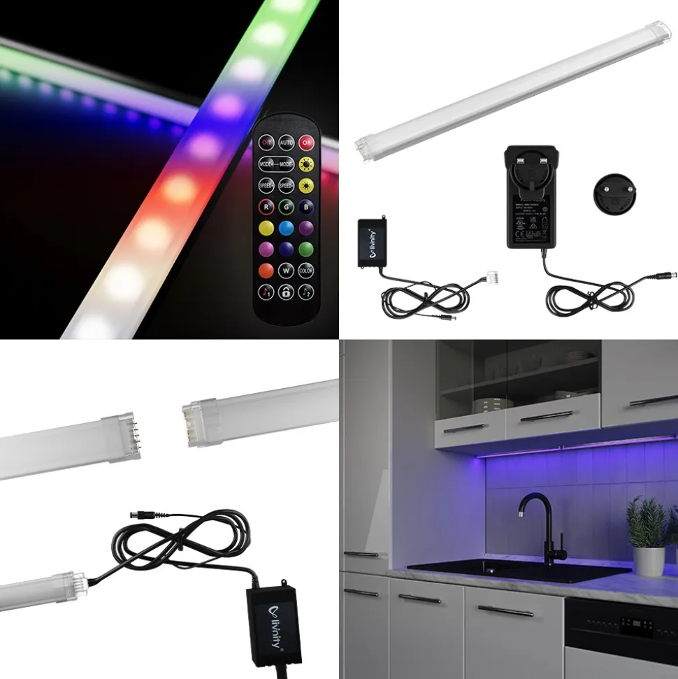 Vicco LED-Leiste Weiß 50 x 1,5 cm mit Starterpaket