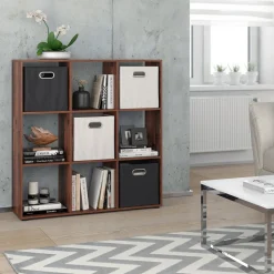 Vicco Raumteiler Standregal Bücherregal Nove 9 Fächer Old Style Hochregal