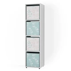 Vicco Raumteiler Würfelregal Standregal Ludus Weiß Faltbox Wohnzimmer Regal 36x145 cm modern Ablage 4 Fächer Dekoregal Ordnerregal Aufbewahrung