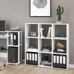Vicco Raumteiler Würfelregal Standregal Nove Weiß Faltbox Wohnzimmer Regal 104x108 cm modern Ablage 9 Fächer Dekoregal Ordnerregal Aufbewahrung