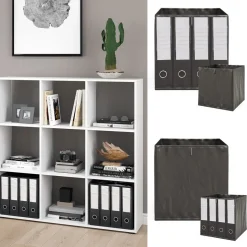 Vicco Raumteiler Würfelregal Standregal Nove Weiß Faltbox Wohnzimmer Regal 104x108 cm modern Ablage 9 Fächer Dekoregal Ordnerregal Aufbewahrung