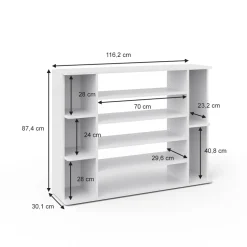 Vicco Schuhschrank Levin weiß Schuhkommode Schuhregal Stiefelfach Schuhablage