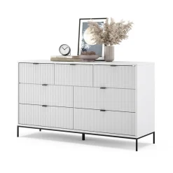 Vicco Sideboard Eliza Weiß 140 x 81 cm mit 7 Schubladen