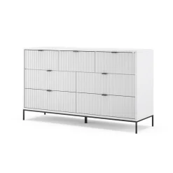 Vicco Sideboard Eliza Weiß 140 x 81 cm mit 7 Schubladen