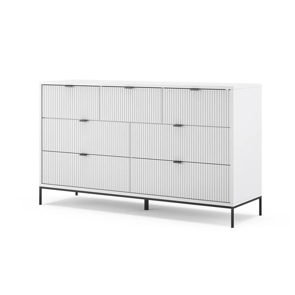 Vicco Sideboard Eliza Weiß 140 x 81 cm mit 7 Schubladen