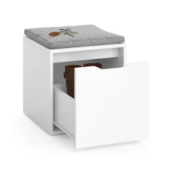 Vicco Sitztruhe Ruben weiß Schublade Schuhbank Betttruhe Sitzbank Sitzhocker